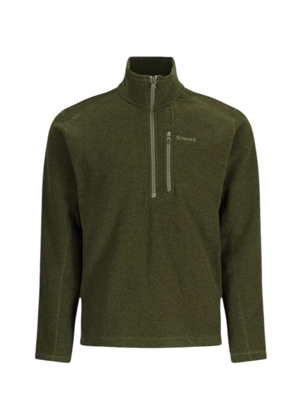Simms Rivershed Half Zip Fleece Jumper Riffle Green Men's Large Fishing Outdoor